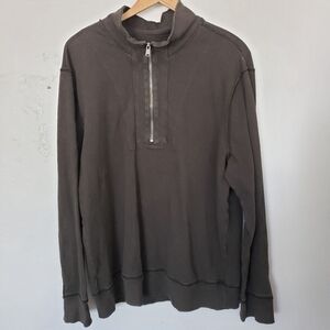 Converse Men's XL Dark Olive Green Quarter Zip Pullover Sweatshirt Comfy Lounge